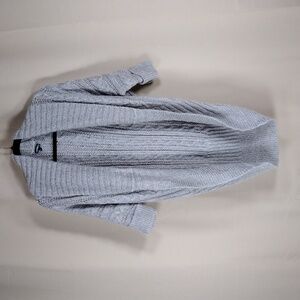 Express Silver Acrylic Metallic Cozy Comfy Stretchy Casual Knit Sweater Cardigan